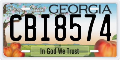 GA license plate CBI8574