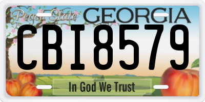 GA license plate CBI8579