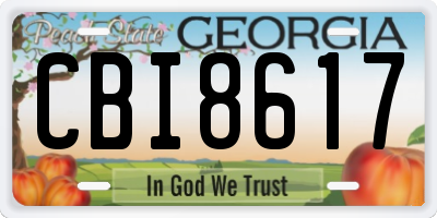 GA license plate CBI8617