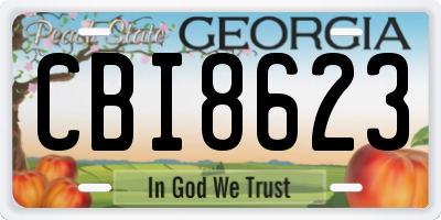 GA license plate CBI8623