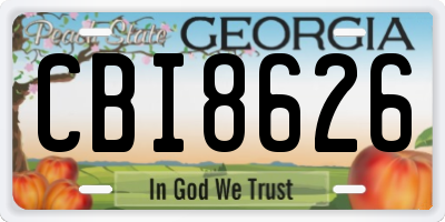 GA license plate CBI8626