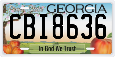 GA license plate CBI8636