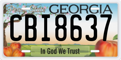 GA license plate CBI8637