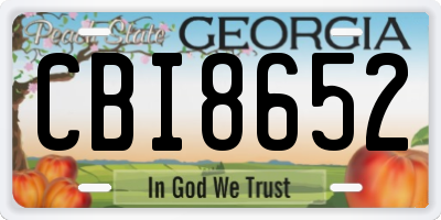 GA license plate CBI8652