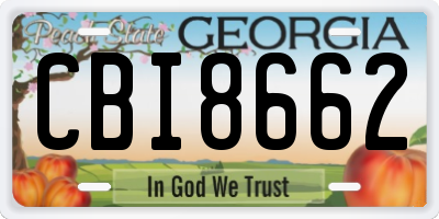 GA license plate CBI8662