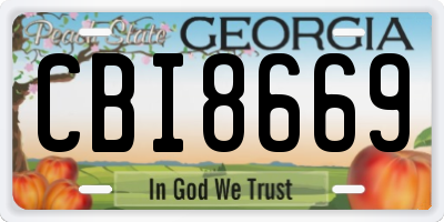 GA license plate CBI8669