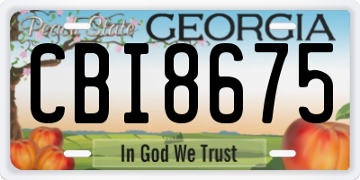 GA license plate CBI8675