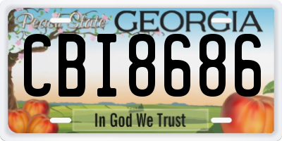 GA license plate CBI8686