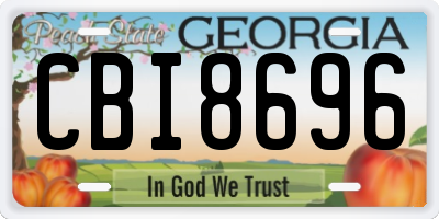 GA license plate CBI8696