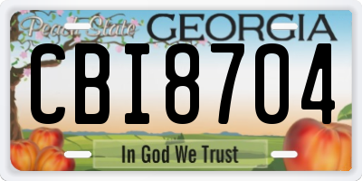 GA license plate CBI8704