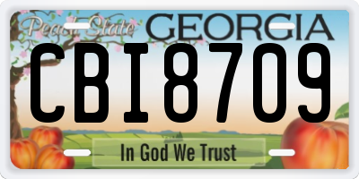 GA license plate CBI8709