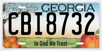 GA license plate CBI8732