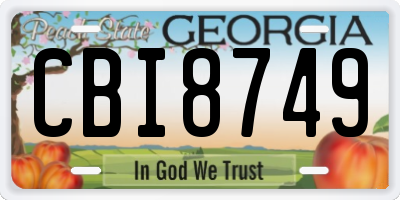 GA license plate CBI8749