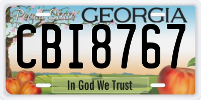 GA license plate CBI8767