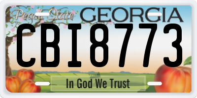 GA license plate CBI8773