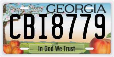 GA license plate CBI8779
