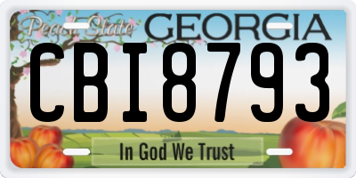 GA license plate CBI8793