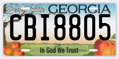GA license plate CBI8805