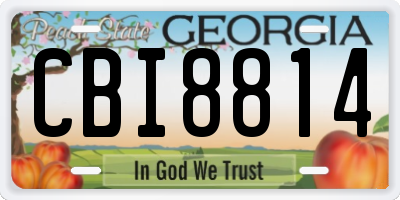 GA license plate CBI8814