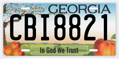 GA license plate CBI8821