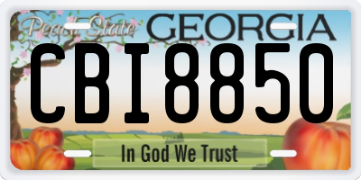 GA license plate CBI8850