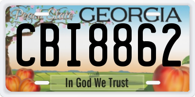GA license plate CBI8862
