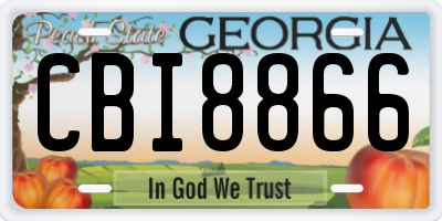 GA license plate CBI8866