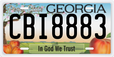 GA license plate CBI8883