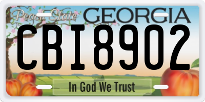 GA license plate CBI8902
