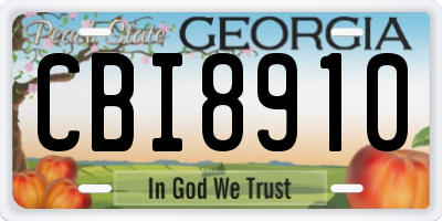 GA license plate CBI8910