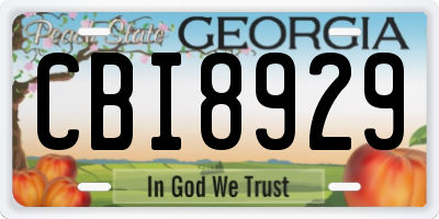 GA license plate CBI8929