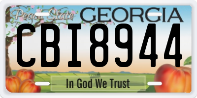 GA license plate CBI8944