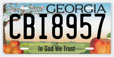 GA license plate CBI8957
