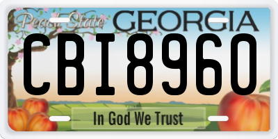 GA license plate CBI8960