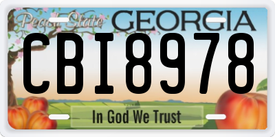 GA license plate CBI8978