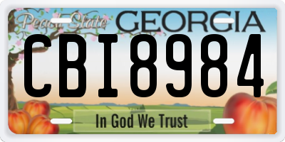 GA license plate CBI8984