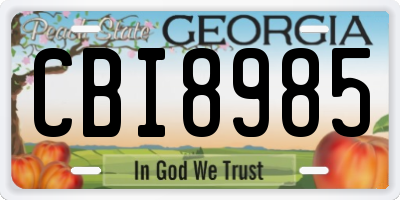 GA license plate CBI8985