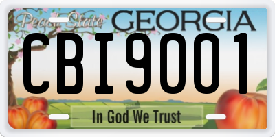 GA license plate CBI9001
