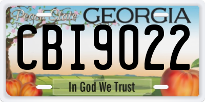 GA license plate CBI9022