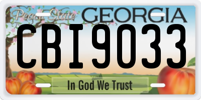 GA license plate CBI9033