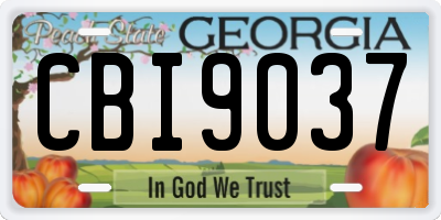 GA license plate CBI9037