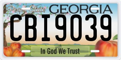 GA license plate CBI9039