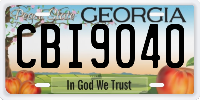 GA license plate CBI9040