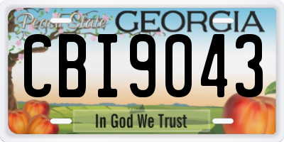 GA license plate CBI9043
