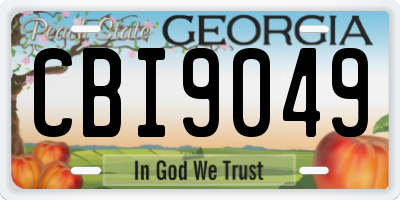 GA license plate CBI9049