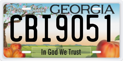 GA license plate CBI9051