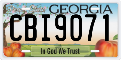 GA license plate CBI9071