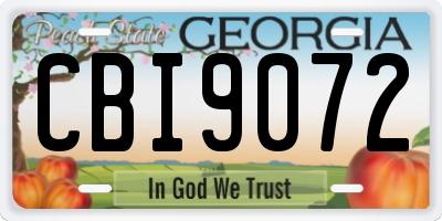 GA license plate CBI9072