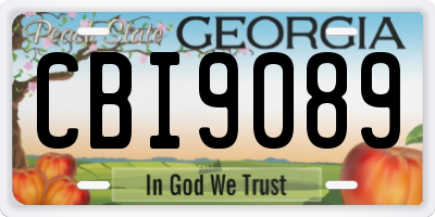 GA license plate CBI9089