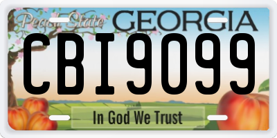 GA license plate CBI9099